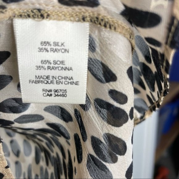 Rebecca Taylor Animal Print Silk Blend Blouse - Picture 4 of 6